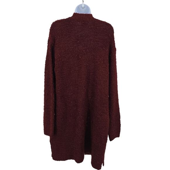 Ava & Viv Maroon Pocket Cardigan Boucle Knit Sweater Womens Plus 0X Long Sleeve - Picture 3 of 5